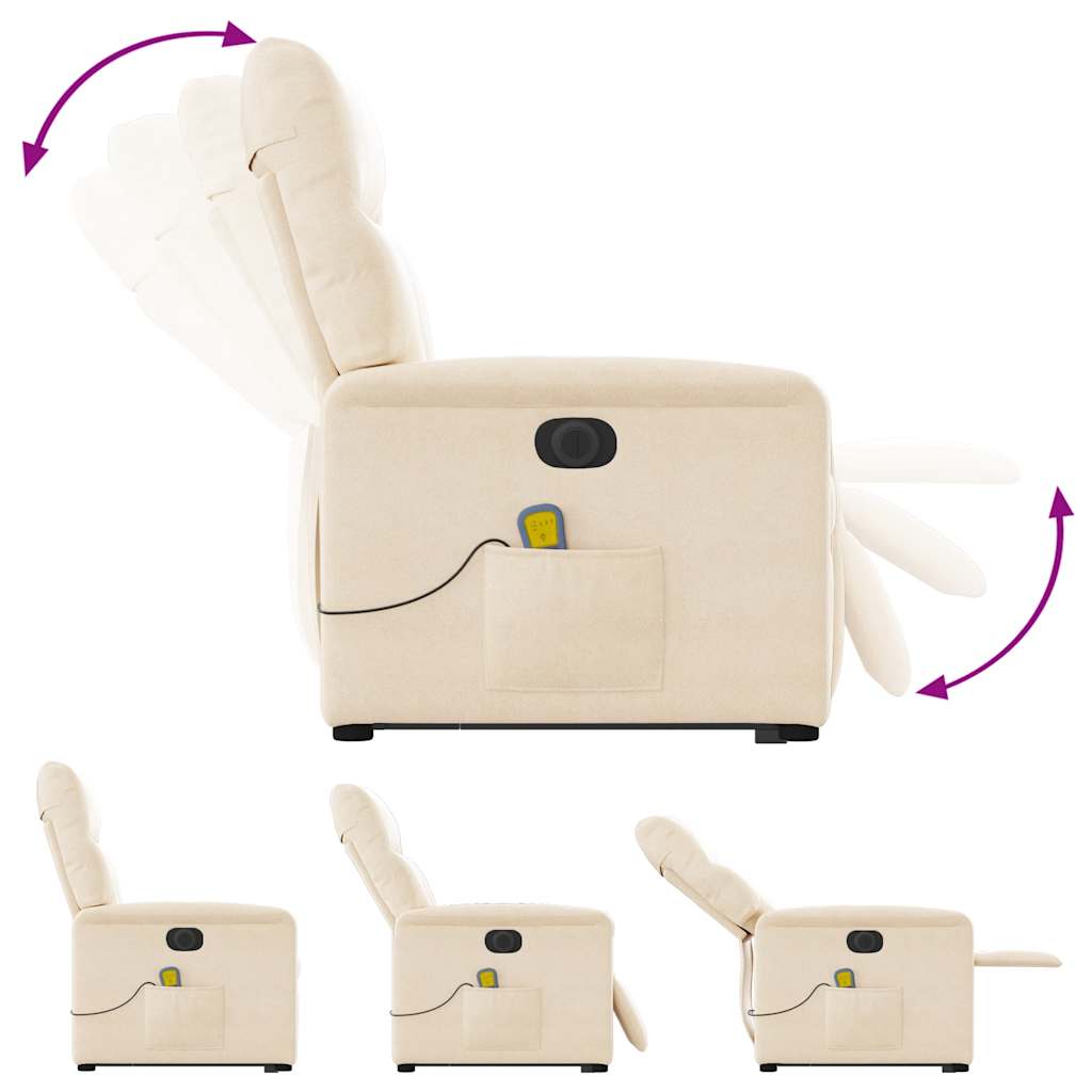 Recliner Chair with Electric Lift Assist Beige Microfiber Fabric