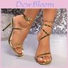 Summer High Heel Shoes For Women With Cross Straps And Pointed Toe For Formal Wear