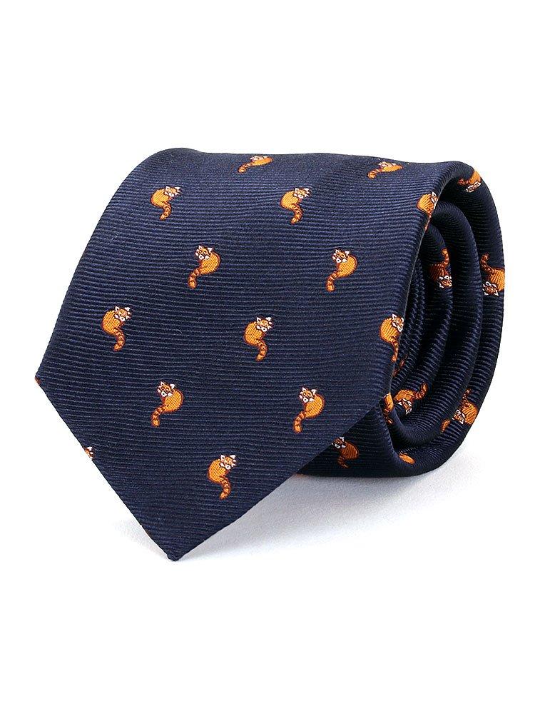 

Галстук Colorata Red Panda x Navy Fine Pattern Silk Jacquard Animal Animal Gift Present [COLORATA] (145 8.5см / / / 100% / Плетение) /