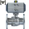 Wbepu Q641F-16R Pneumatic Ball Valve, 316 SS Flanged
