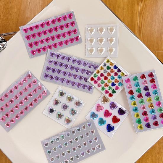 3D Faux Crystal Heart Sticker Self-Adhesive Easy To Apply Perfect for DIY Scrapbooking Journaling Supply