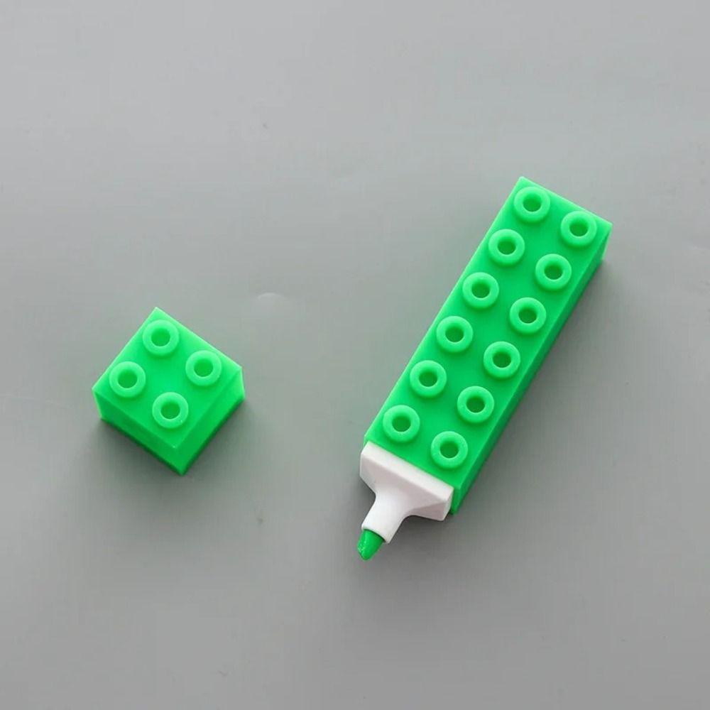 Plastic Building Up Block Highlighter Pen Colorful Markers Pen Art Stationery Highlighters Drawing Tools Office School Supplies