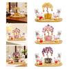 Resin Wood Cat Sculpture Feng Shui Lucky Cat Money Tree Ornament for TV Cabinet Birthday Gift