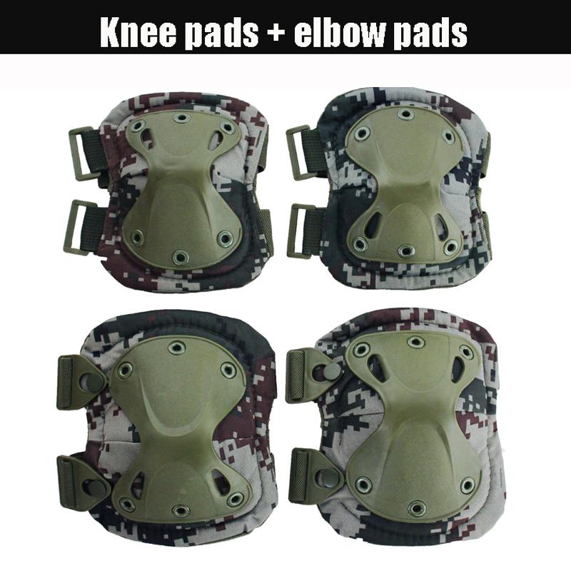 Durable And Safe Unisex Camo Tactical Kneepad Elbow Pads Knee Protector For Men Women Outdoor Sport Working Hunting Skating Safety Gear Kneecap