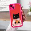 Cute Coffee Cat Thicken TPU Mobile Phone Case for iPhone 17 16 15 14 13 12 11 Air Pro Max Plus Colorful Cover