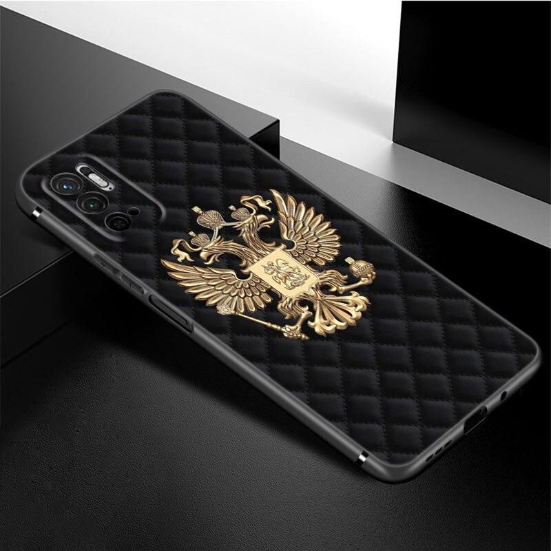Russia Russian Flags Emblem Phone Case For Xiaomi Redmi Note 11 10 9 8 Pro 11T 5G 10T 10S 9S 9T 9i 9C 9A 8T Soft TPU Black Cover