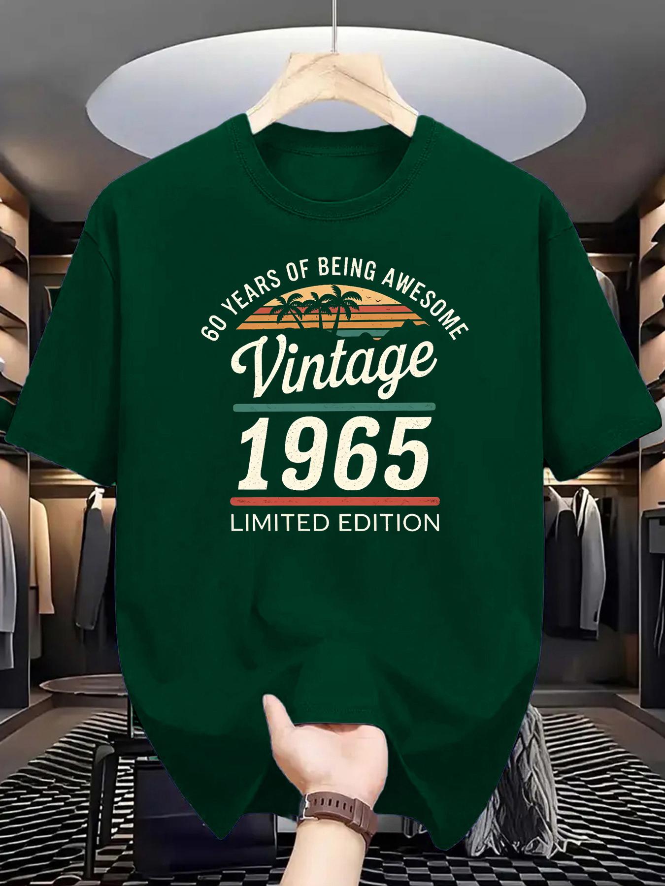 

Men s Summer 100% Cotton Fashionable Casual Loose 60 Year Great Pattern T-shirt Limited Edition 1965 Retro T-shirt 5XL різнокольоровий