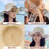 Straw Wide UV Floral Bowknot UV Sun Actress [easylivegogo] Women's Hat, Brim, Protection, Pattern, Ribbon, Lace, Cut, Protection, Natural, Refreshing,