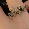 Retro Ring Hollow Butterfly Crown Shape Rhinestone Decor Dark Cool Style Alloy Stacking Ring Prom Party Dating Jewelry