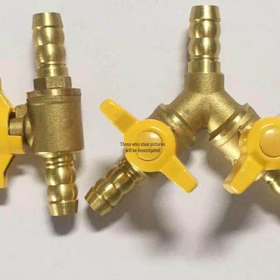 4-Point Y-Type Gas Valve Diverter & Flow Regulating Copper Ball Connector