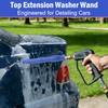 20° Curved Pressure Washer Extension Wand for Car Wash High-Pressure Washer Gun, with Non-slip Grip, Threaded Nozzle #035 with Horn-type Splash Guard