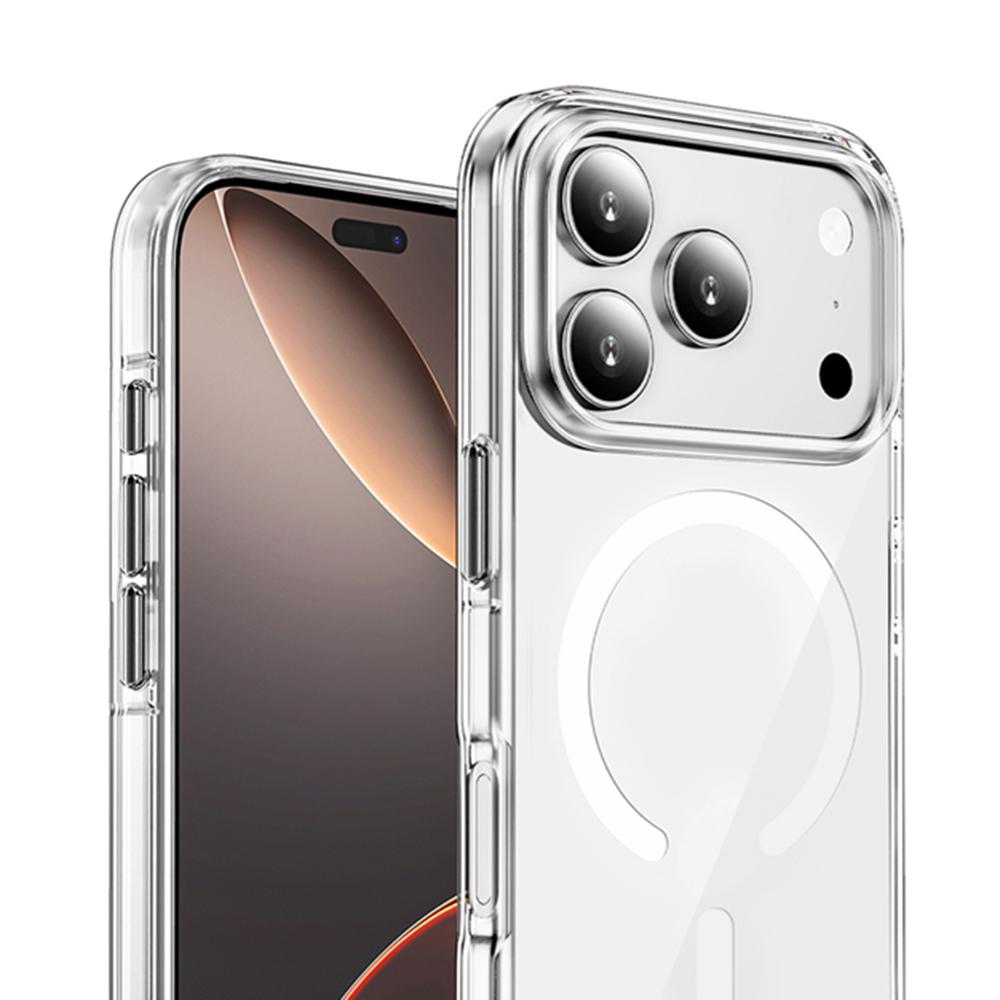 COTECI For iPhone 17 Pro Crystal Magnetic Case Compatible with MagSafe PC TPU Phone Back Cover
