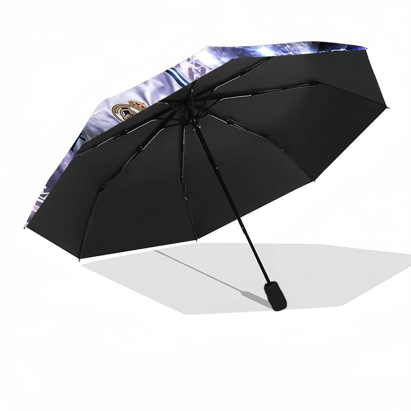 Ronaldo's Legendary Journey Outdoor Automatic Umbrella Compact 8-Rib Design Lightweight All-Season Umbrella for Travel Outdoor Accessory