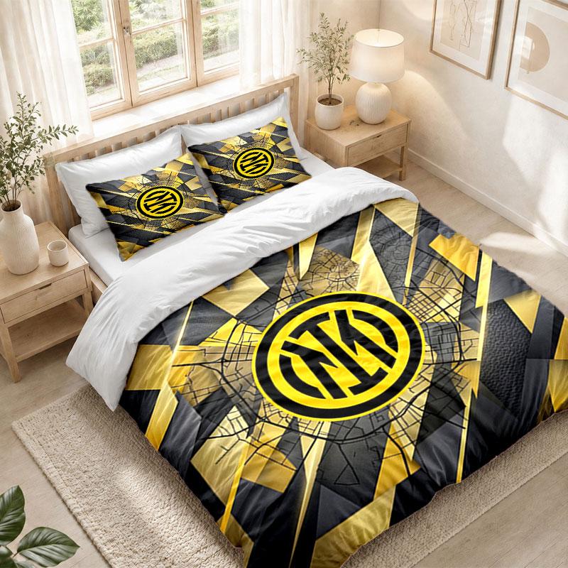 Bedding Set 1 Duvet Cover 2 Pillowcases Borussia Dortmund Print Bedroom Home Decoration