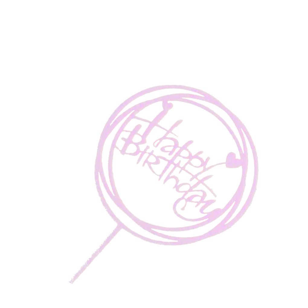 Acrylic Baby Shower Birthday Party Round Love Cake Topper Cupcake Dessert Happy Birthday Decoration