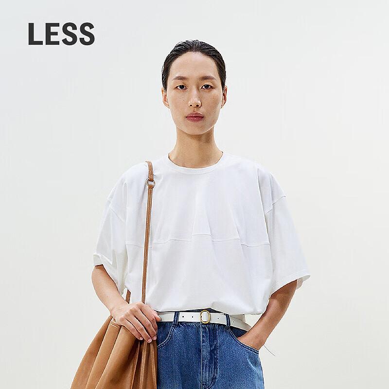LESS 2025 Summer New Loose Cotton Long T-shirt M