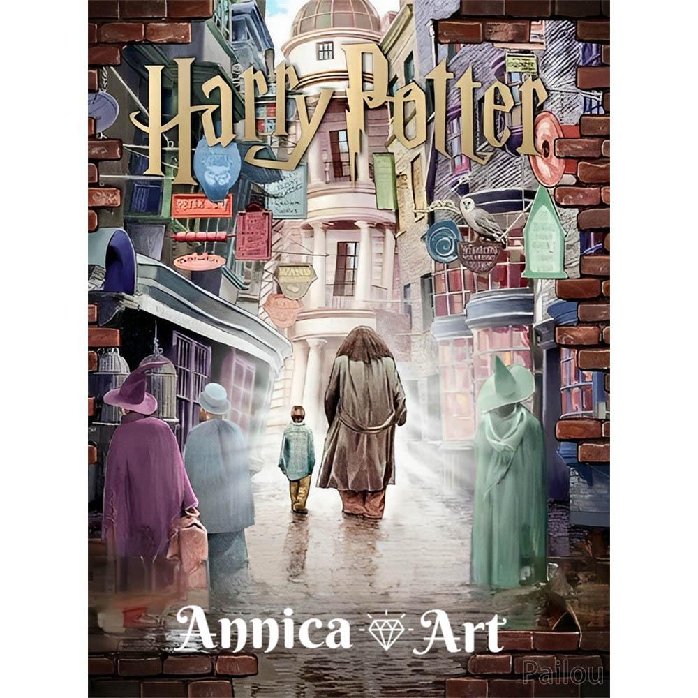 Harry Potter Cartoon Stich Bilder Set Künstliche Leinwand Hogwarts Schule Mosaik Stich 5d Diy Vollbohrer Diamantmalerei Kunst