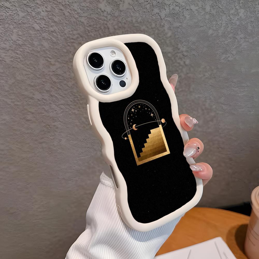 

Sun Moon Mobile Cell Phone Case for iPhone 17 16 15 14 13 12 11 Air Pro Max Plus Wavy Edge TPU Colorful Cover Cellphones Luxury iPhone 15 Plus