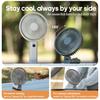Portable Folding Handheld Fan 3600mAh Desktop Rechargeable Household Fan with LED Digital 100-speed Wind Angle Adjustable