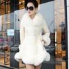 Ladies Winter Faux Fox Fur Leather Coat Warm Fluffy Hoodie Thick Overcoat Plus Size Jacket Slim Fit