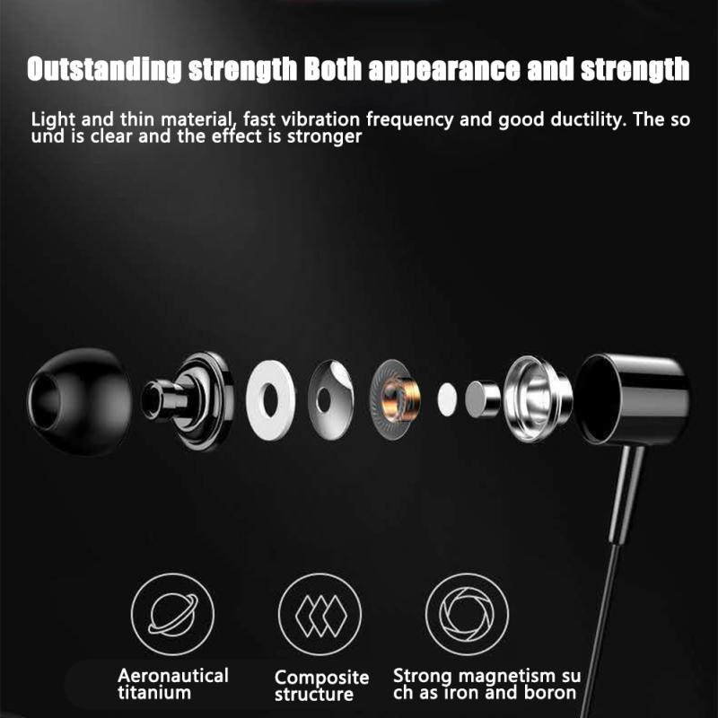 D21 Kabelgebundenes Headset In-Ear Bass Ohrstöpsel Smart Gaming Kopfhörer mit Mikrofon für Mobiltelefon Computer