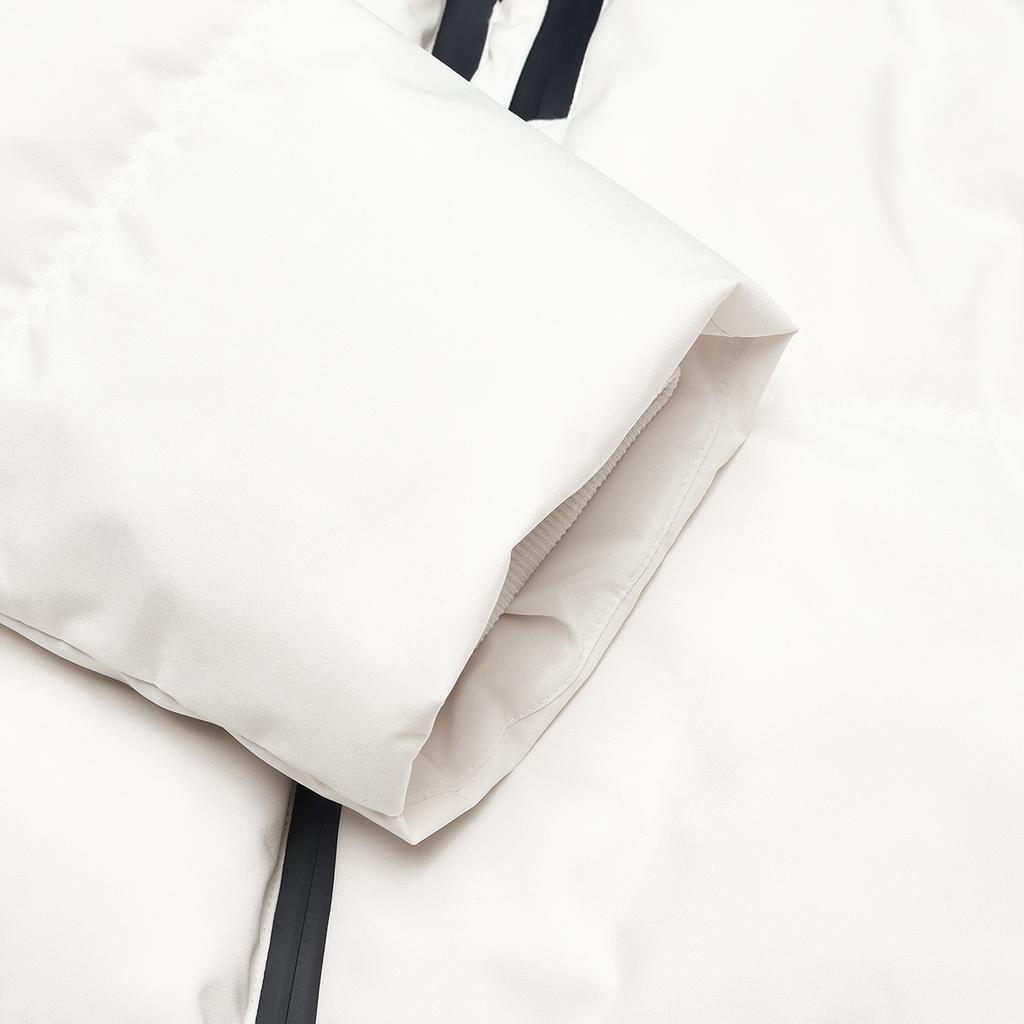 Fila Original Fashion Casual Comfortable Color Block Long Sleeve Down Jacket Men Outerwear Cloud-Mushroom-White F11M449911F-WT