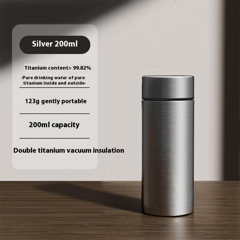 

Gianxi Кружка из чистого титана с двойными стенками Мужская и женская высококачественная чашка для воды Портативная чашка для чая Разделение чая и воды Титановая кружка 200-600ml