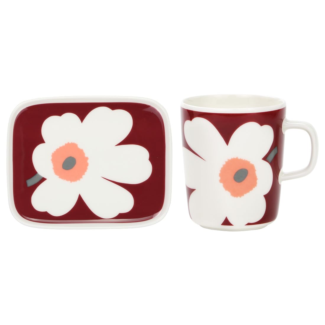 

Marimekko Unikko Дизайн к 60-летию Набор кружек и тарелок Yufra Unikko x Темная вишня x Пепельный 073700 139 Кухня Милый & (Белый Серый) Кружка, Посуда, Чашка,