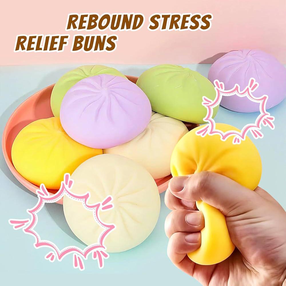 Colorful Squishy Dumplings Simulation Food Steamed Stuffed Bun Squeeze Toy Anti-Stress Sensory Relief For Adults Funny Gifts