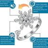 Silver Snowflake Winding Stackable Ring Spinner Rings for Couple Women Men