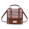 Retro contrasting backpack women's new college style plaid single shoulder messenger bag versatile small backpack