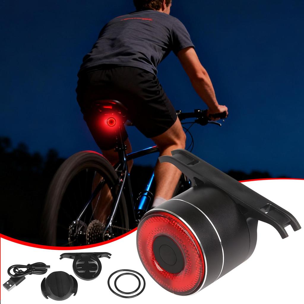 Bicycle Tail Light Smart Bike Back Sensing Light Riding Back Brake Lamp For Riding Mountain Road Daily Commuting Camping Outdoor