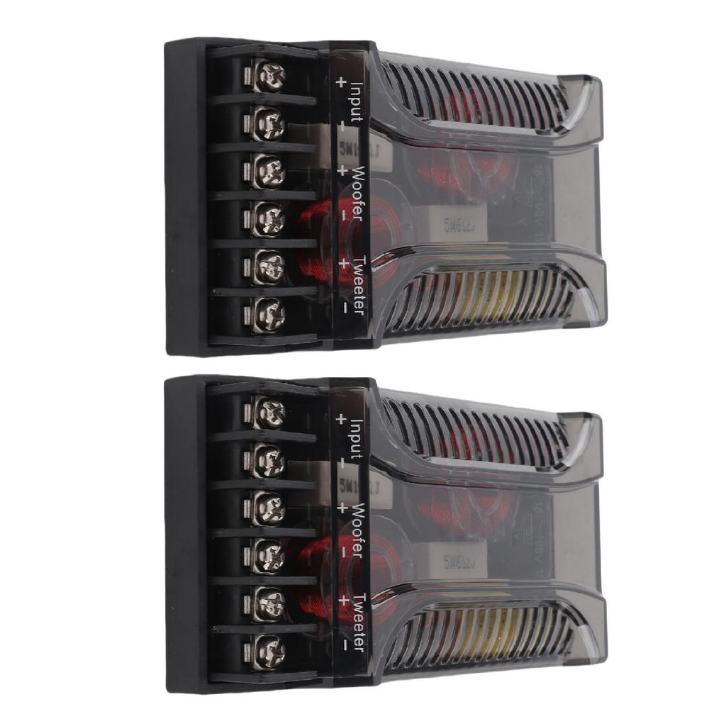 2Pcs 2 Way Car Audio Crossover Overcurrent Protection Universal Heat Dissipation Speaker Frequency Divider