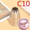BCMJHWT #C10 Large Size Piping Nozzle Cake Cream Decoration Stainless Steel Icing Tips Cupcake Pastry Tools 10 Teeth Close Star