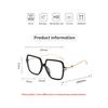 Fashion Oversized Square Eyewear Retro Womens Light Bloking Metal Frame Glasses Trend Optical Computer Eyeglasses