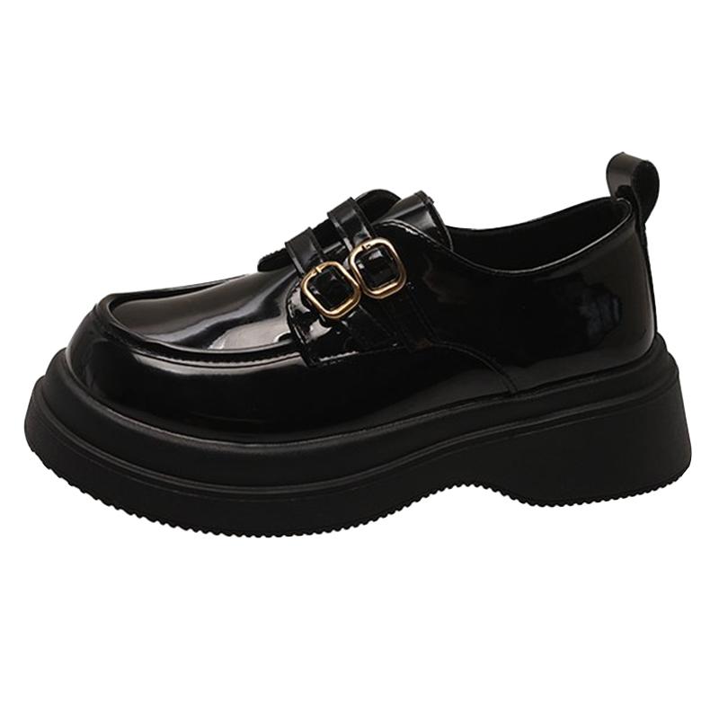 New Women's Flat Shoes Leather Casual Sneakers  Women's Lightweight Thick Base Mid Heel Pumps Women's Shoes