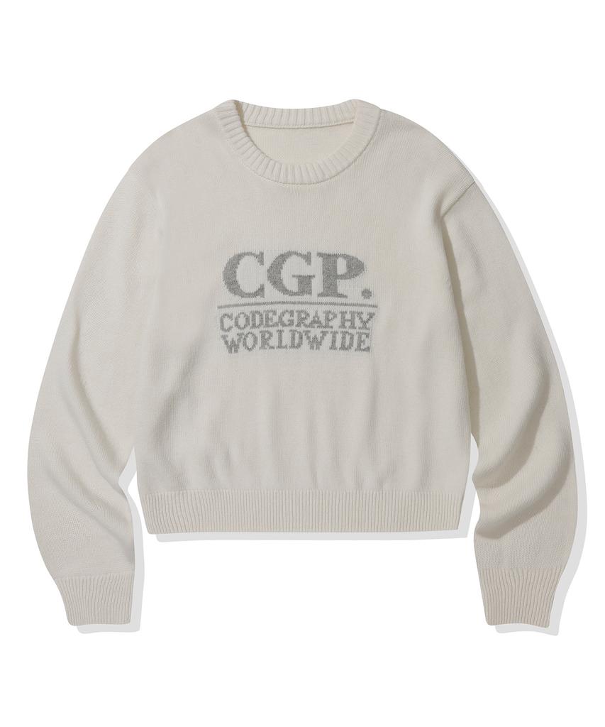 CGP (Women) Square Logo Knit_Cream