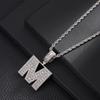 Hip Hop Letter Pendant Zircon Necklace Popular Instagram Personalized Accessory Niche Design Men's and Women's Pendant Necklace