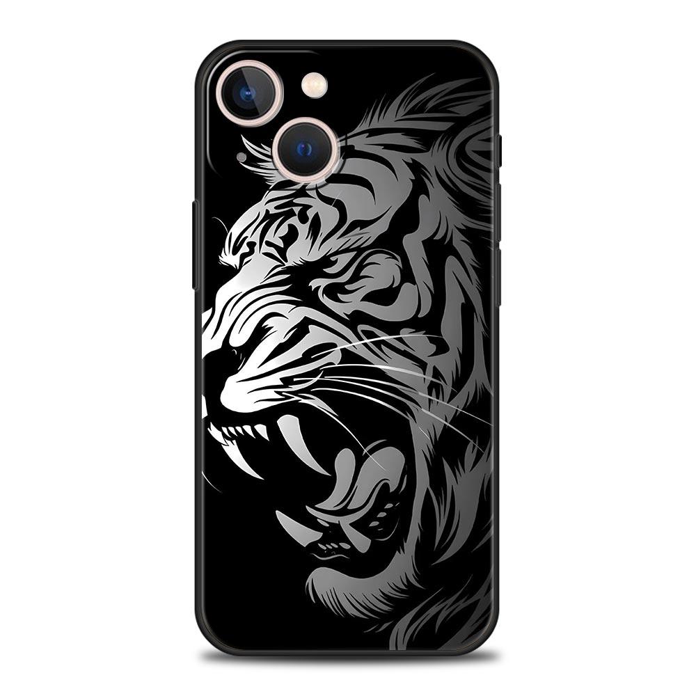 Phone Case For iPhone 17 16e 15 14 13 12 11 Pro Max SE 7 8 Plus Shell iPhone 16 Soft TPU Cover Animal White Tiger