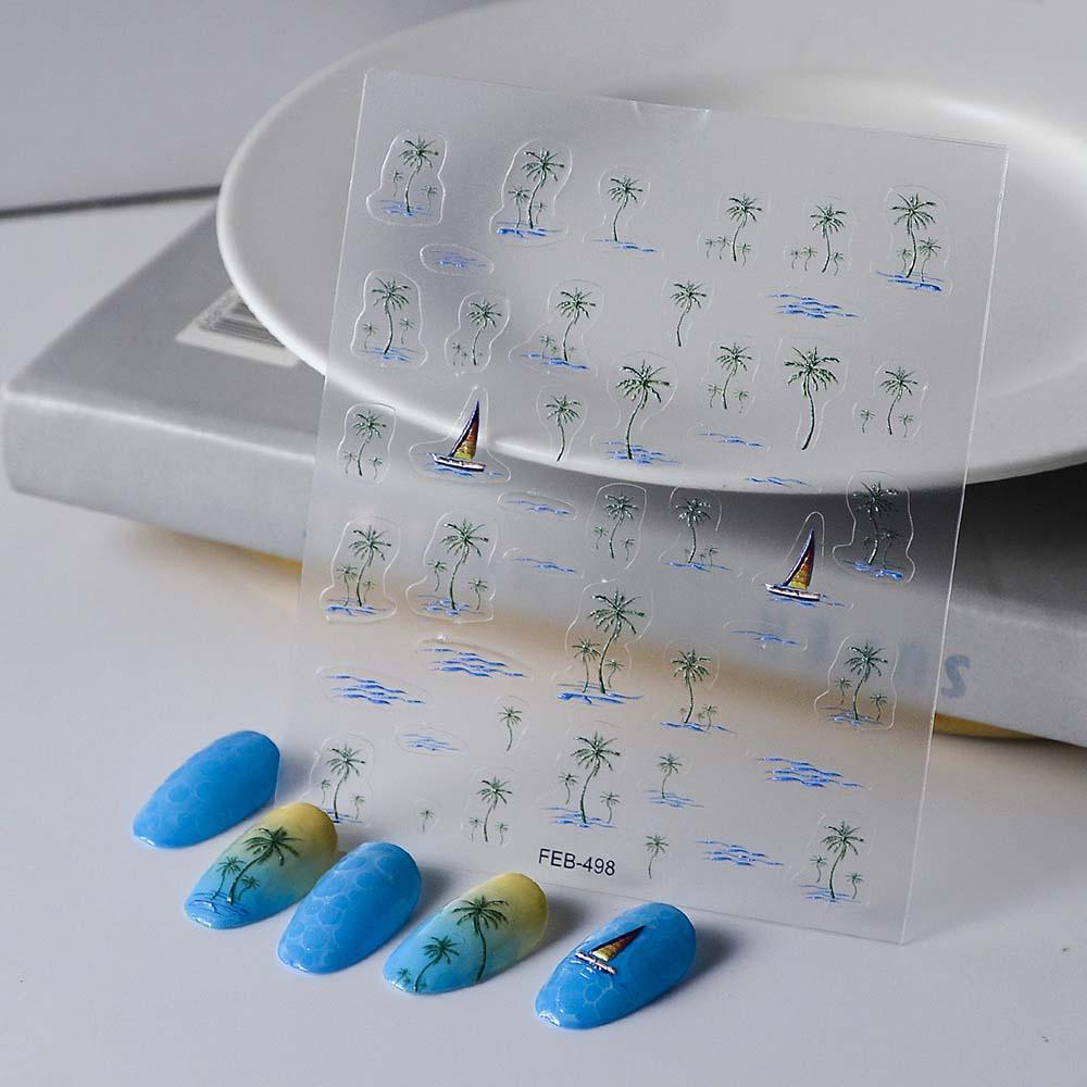 Dolphin Ocean Nail Stickers Sea Jellyfish Ocean Nail Decorations  Summer Beach