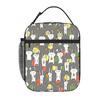 1 Piece Zipper Closure Funny Cartoon Storage Bag Pocket Bunny School Lunch Food Box Reusable For Lunch Food Bag