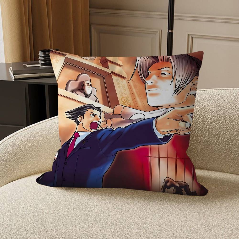 

Game The Great Ace-Attorney Cushion Cover Pillowcase Upholstery Sofa Throw Pillow Home Decor Pillowcas 12x12Inch