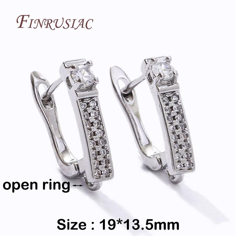 Basic Copper Earwires Fasteners Fittings 18K Gold Plated Inlay Zircon Earring Clasp Hooks for DIY Fashion Women Earrings Making