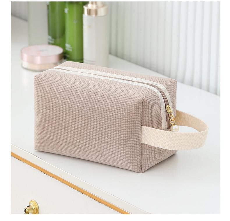 Kompakte Cord-Make-up-Tasche: Vielseitige Kosmetik- und Geldbörse mit großem Fassungsvermögen für Frauen