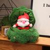 Christmas Tree Santa & Fawn Plush Pillow Ornament