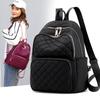 Fashion Woman Backpack Student Backpack Rhombus Embroidery Thread Travel School Bag Trend Bags Double Back Female Bag