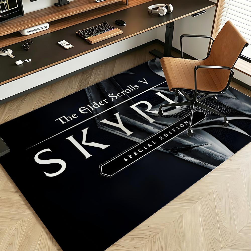 Game T-the E-Elder S-Scrolls Floor Mat Soft Flannel Entrance Door Mat Non Slip Absorbent Bathroom Bedroom Floor Rug