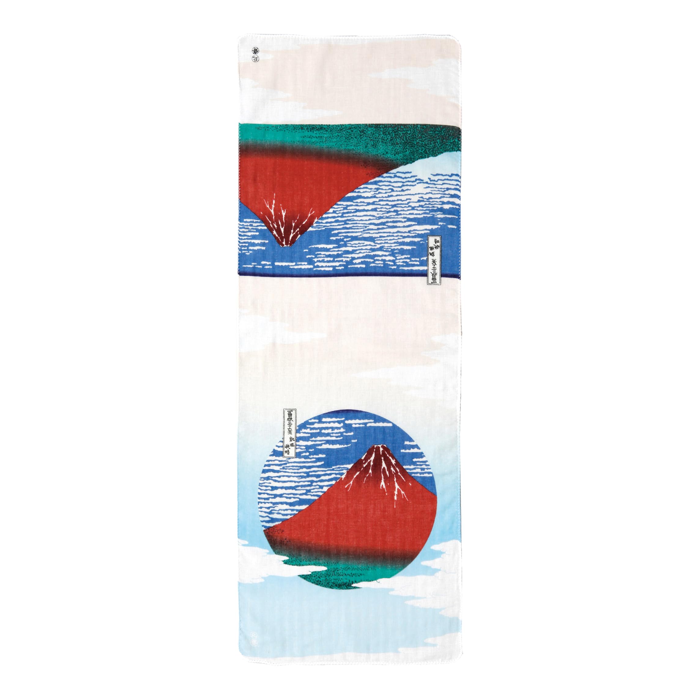 Tokyo Bloom Beauty Men's Red Yamamoto Jin Shoten Double Gauze Tenugui Fuji And Fine Clear Morning Purely Made In Japan (Official) - Ukiyo-E Tenugui Wind, (Hokusai)