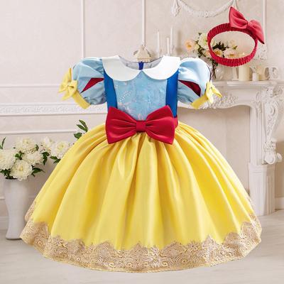 Neues Schneewittchen-Kleid für Mädchen - Märchenhaftes Bühnenkostüm für Kleinkinder & Kinder (Klein & Mittel), Ideal für Veranstaltungen am 1. Juni