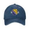 Berretti da Baseball con Bandiera della Bosnia ed Erzegovina Casual in Denim Usurato Copricapo per Unisex Donna Attività Regalo Cappelli Cappellino